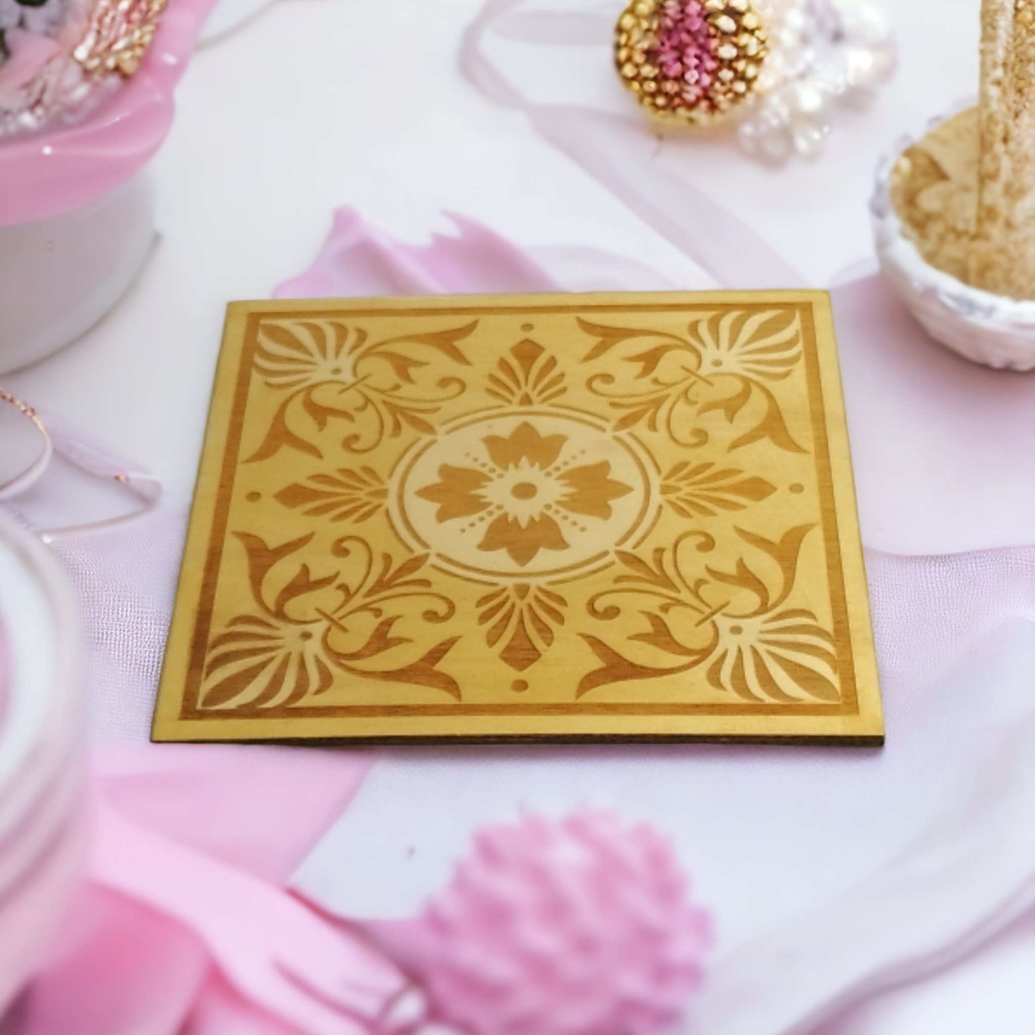 Pot Holder Portuguese Tiles - Minimalism - Wood - Handmade Gift - Housewarming - Wood Kitchenware