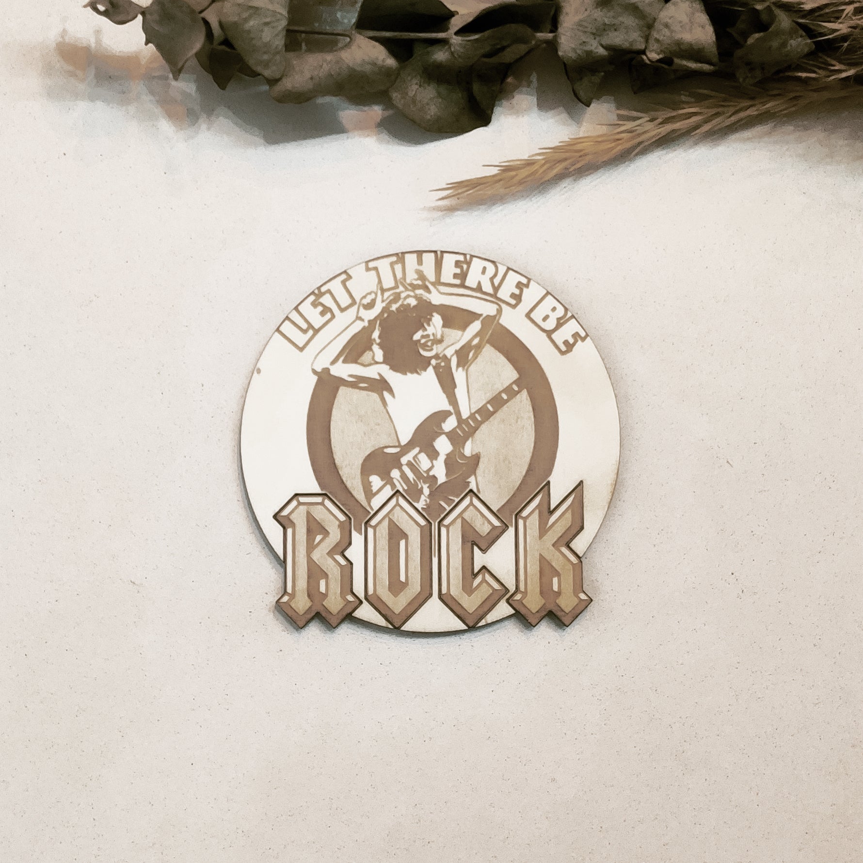 Set of 6 ACDC Wooden Coasters - Handmade Gift - Housewarming - Wood Kitchenware - Rock Band