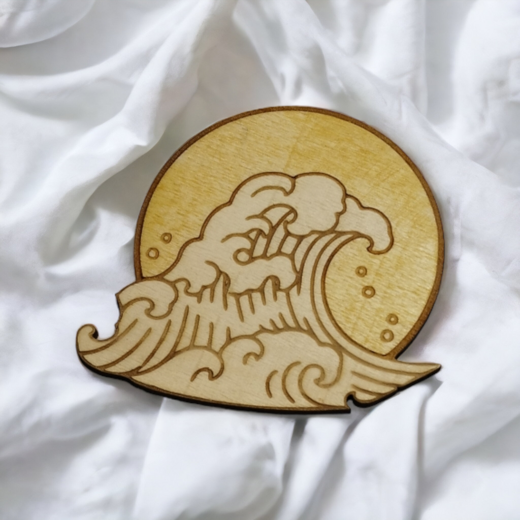 Set of 6 Surf Wooden Coasters - Handmade Gift - Housewarming - Wood Kitchenware