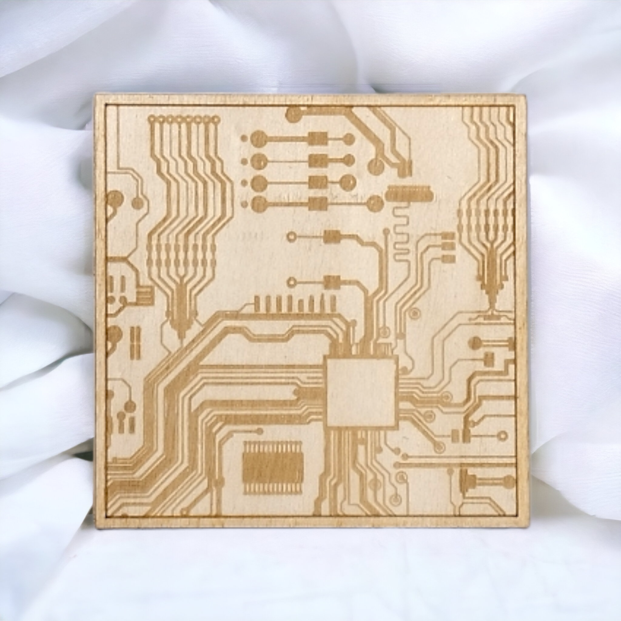 Circuit Board Wooden Coasters - Handmade Gift - Housewarming - Wood Kitchenware