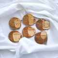 Set of 6 Drinks Wooden Coasters - Handmade Gift - Housewarming - Wood Kitchenware