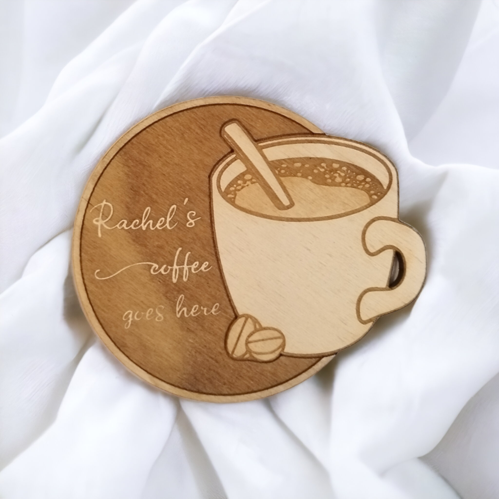 Set of 6 Drinks Wooden Coasters - Handmade Gift - Housewarming - Wood Kitchenware