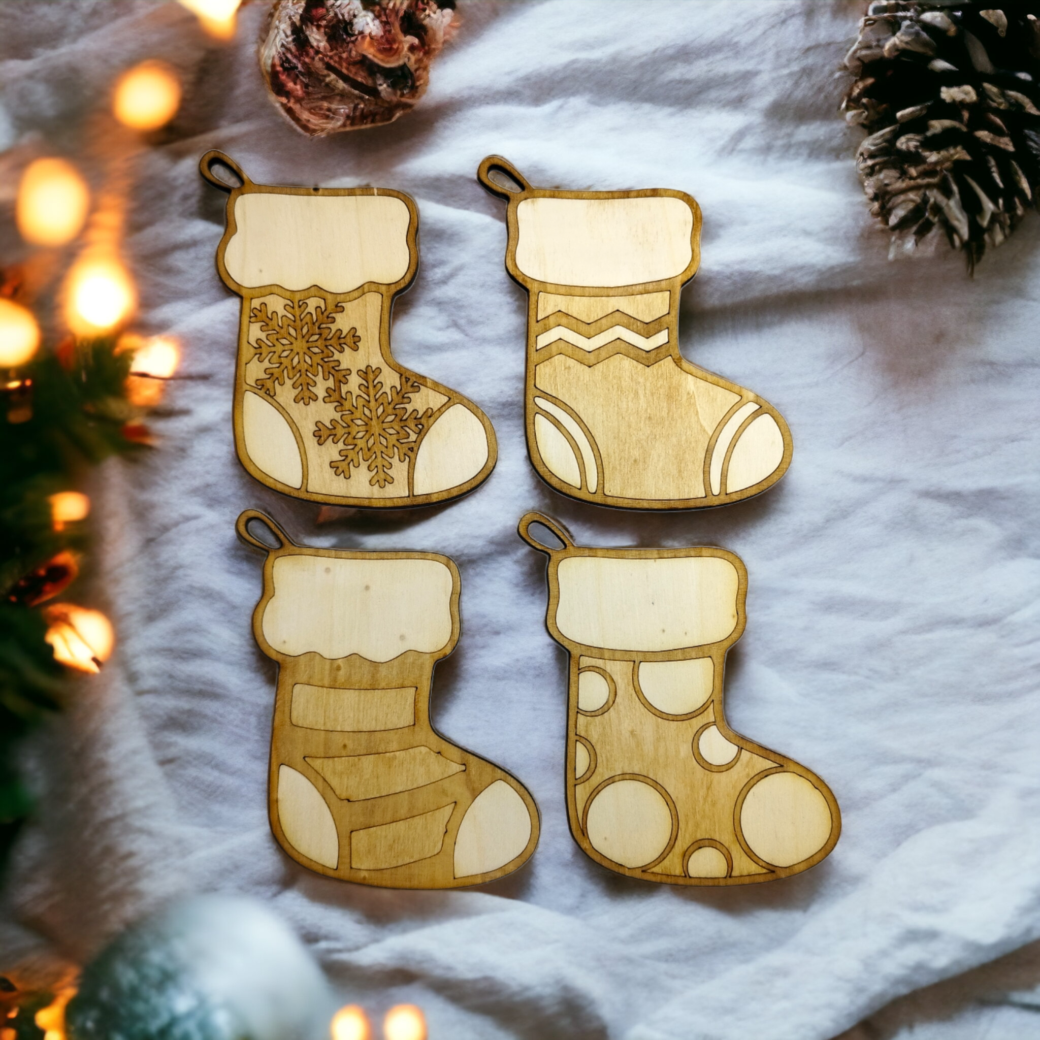 Christmas Socks Wooden Christmas Decoration