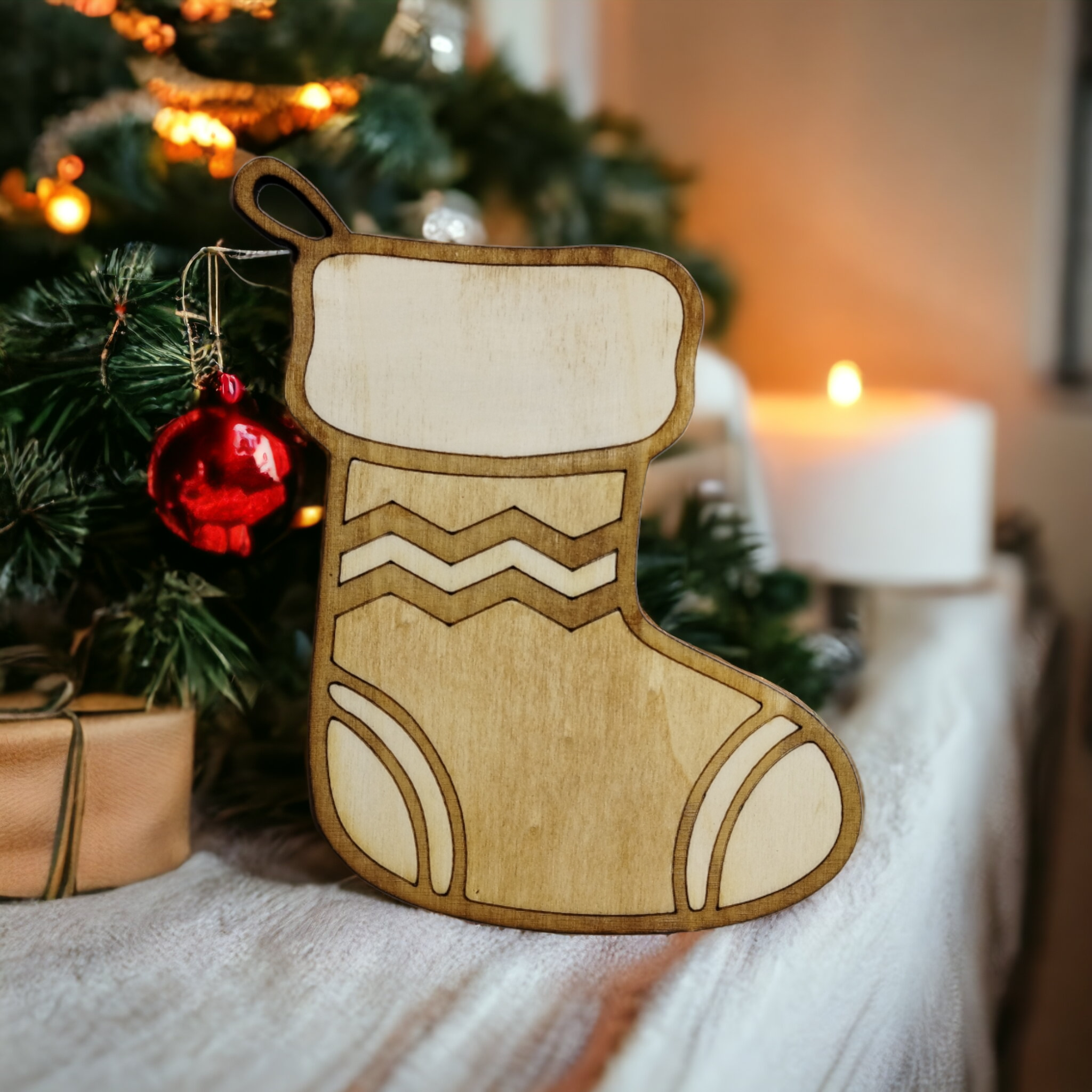 Christmas Socks Wooden Christmas Decoration