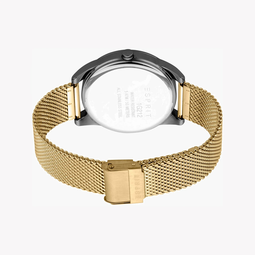 Esprit Men's Gold Stainless Steel Watch, Black Dial | Es107523003