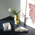 Ceramic Wave Trays - Speckled White - Triangle
